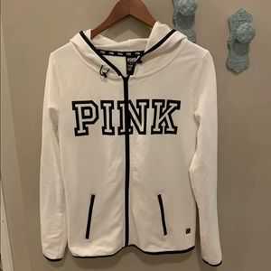 Victoria’s Secret White Full Zip Logo Jacket